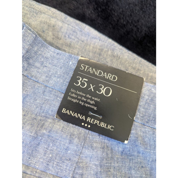 NWT Banana Republic Blue Mens Linen Dress Pant 35X30 - Picture 7 of 10